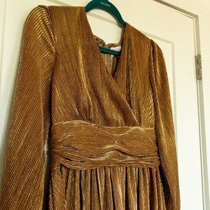 Gold Sequin Gown with High Split